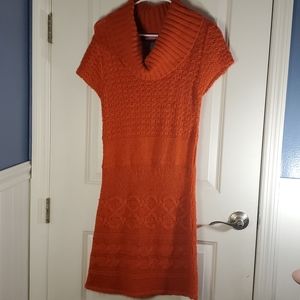 Orange Knit (FALL) Sweater Dress sz LG Gently used